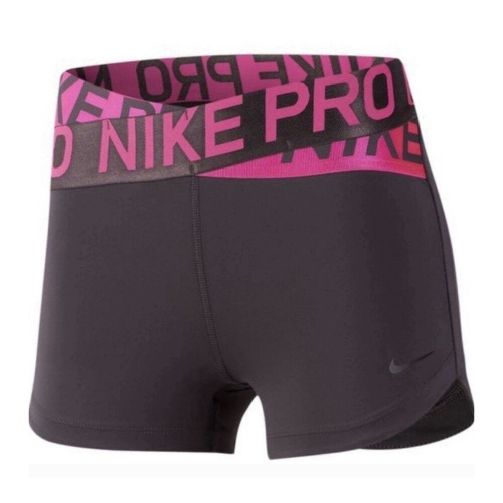 NIKE WOMENS NP INTERTWIST Athletic Gym SHORTs Sz Small Gray Pink Sports